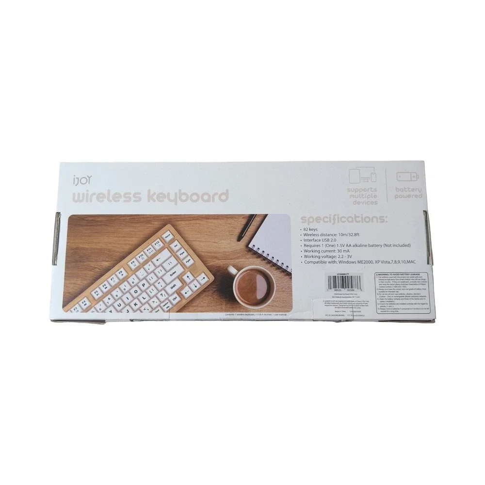 BbO iJoy Wireless Keyboard Wood Design w/ USB-A Receiver Open Box‎